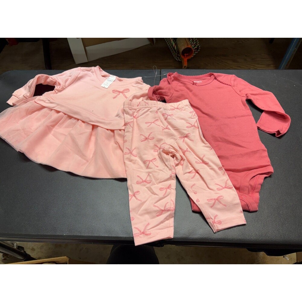 Carters 9 month 3-Piece girls Outfit tunic dress, bodysuit & leggings - NEW